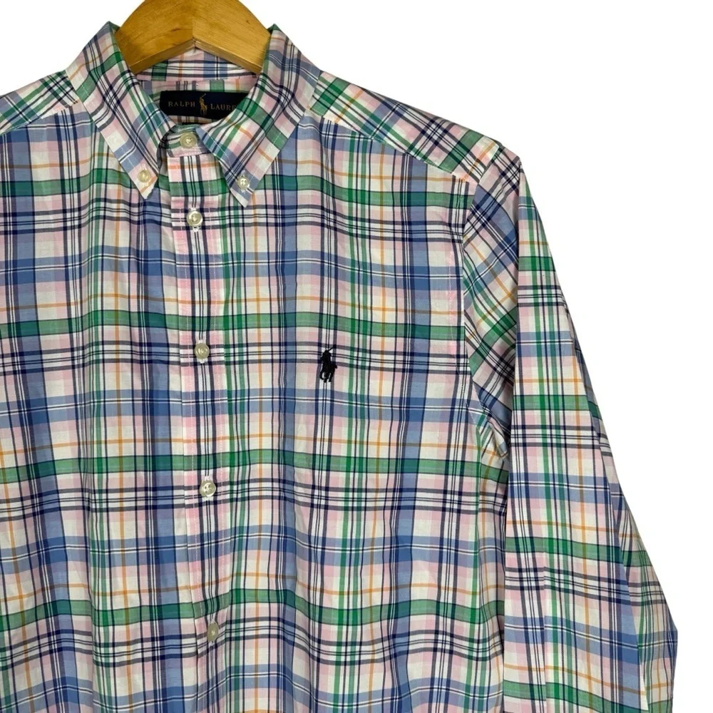 Ralph Lauren Boys Plaid Button Down Size XL 18/20